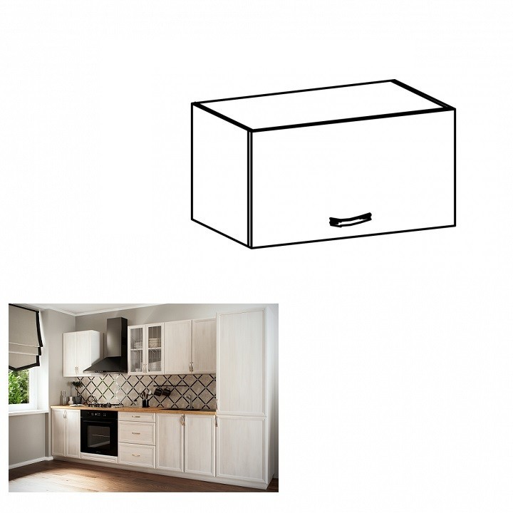 KONDELA Sicilia G60KN horná kuchynská skrinka biela / sosna Andersen