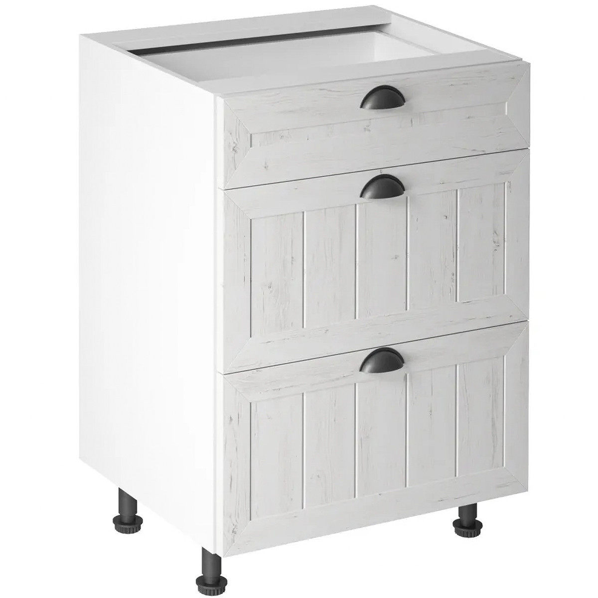 KONDELA Provance D60S3 dolná kuchynská skrinka biela / sosna Andersen