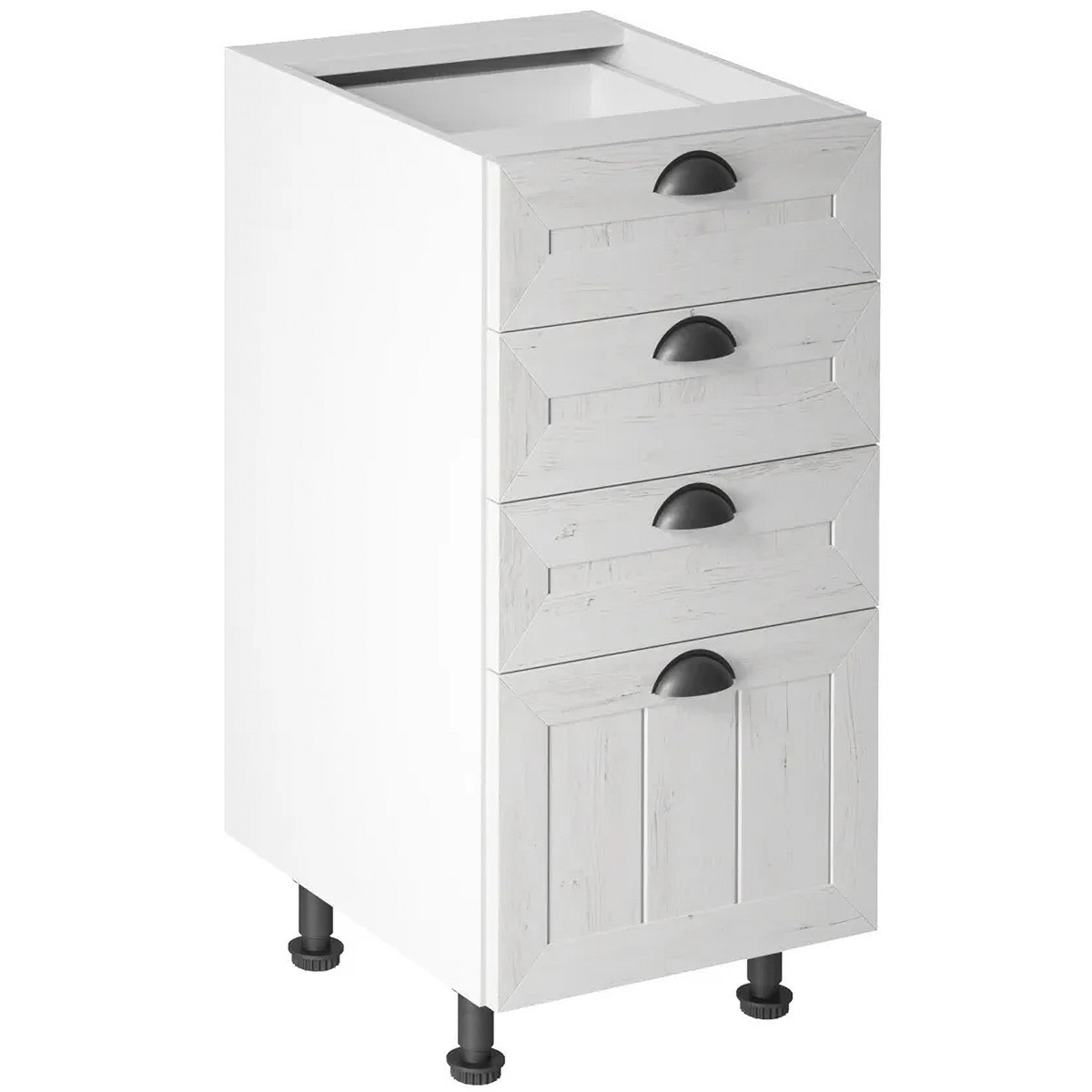 KONDELA Provance D40S4 dolná kuchynská skrinka biela / sosna Andersen