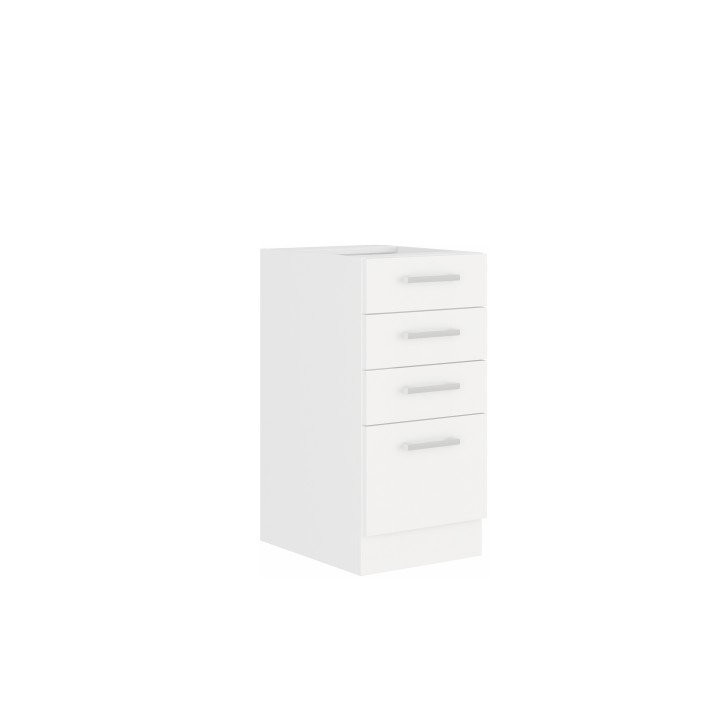 KONDELA Split 40 D 4S BB dolná kuchynská skrinka biela