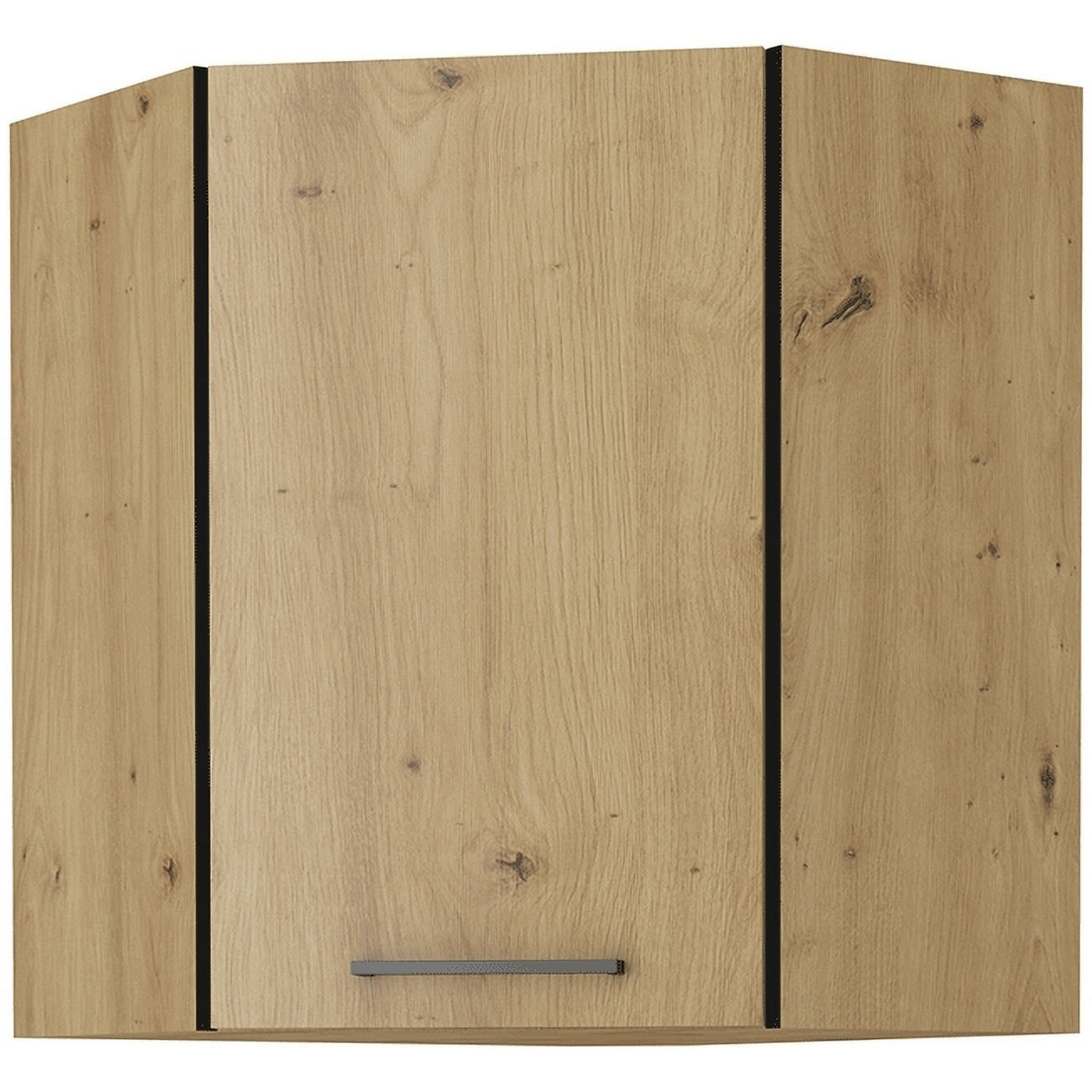 KONDELA Monro 60/60 GN-72 1F horná rohová kuchynská skrinka dub artisan / čierna