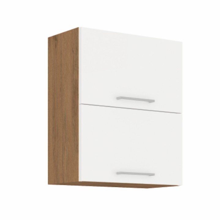 KONDELA Vega 60 GU-72 2F kuchynská skrinka dub lancelot / biely vysoký lesk