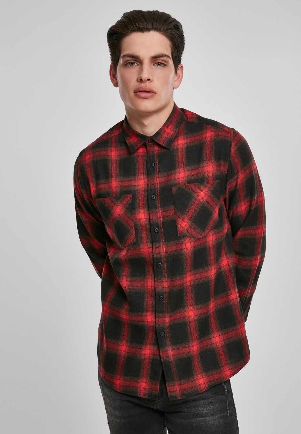 Plaid Flannel Shirt 6 - black/red