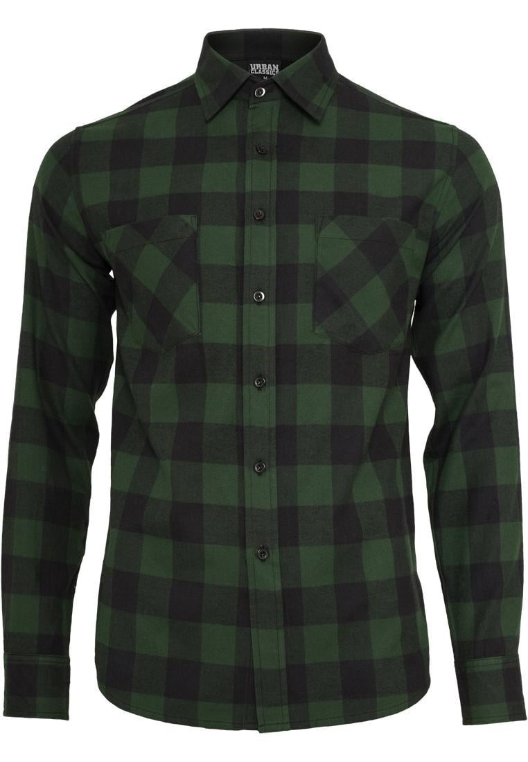 Plaid flannel shirt blk/forest