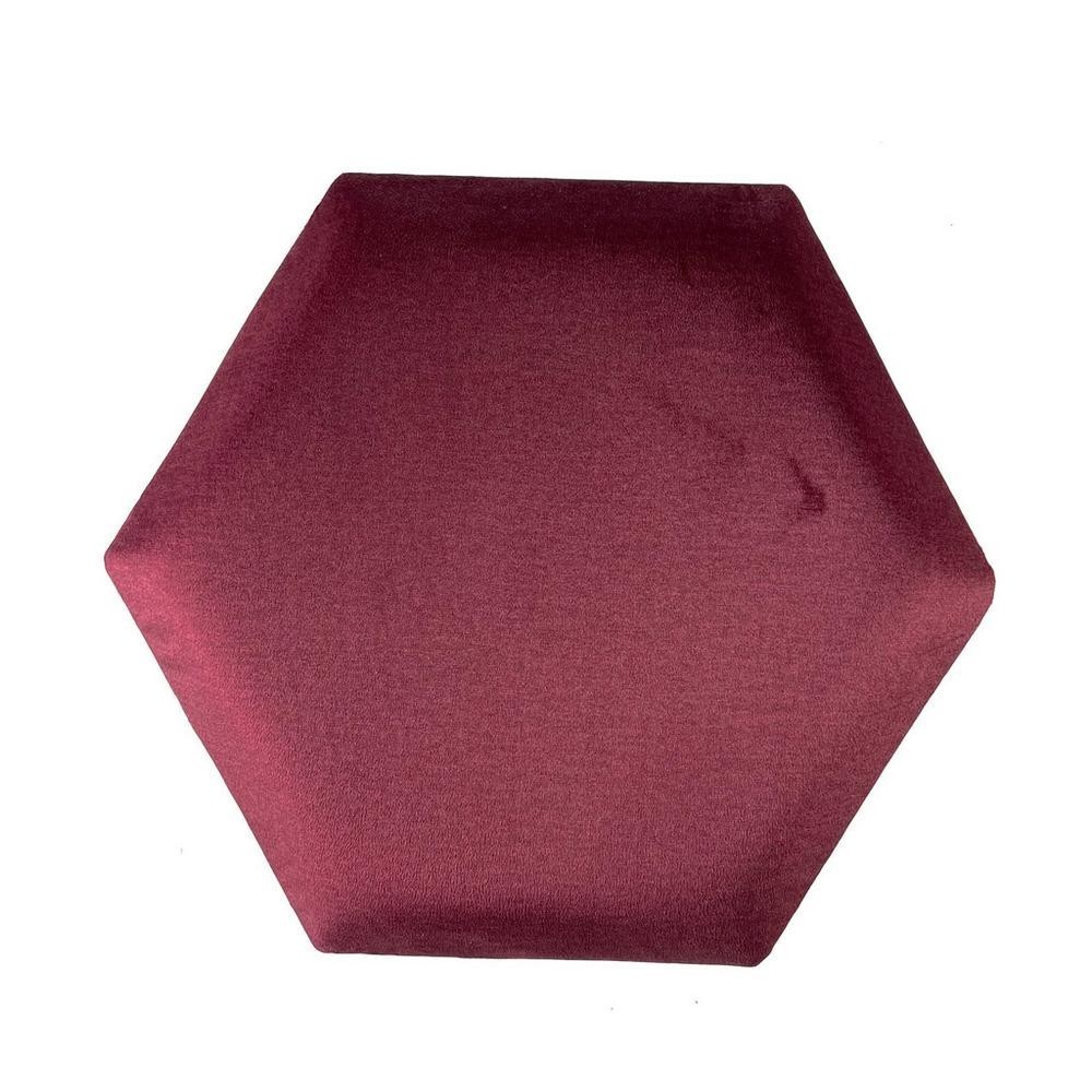 Čalúnený Panel 2ks, 36x32cm Hexagon, Bordová