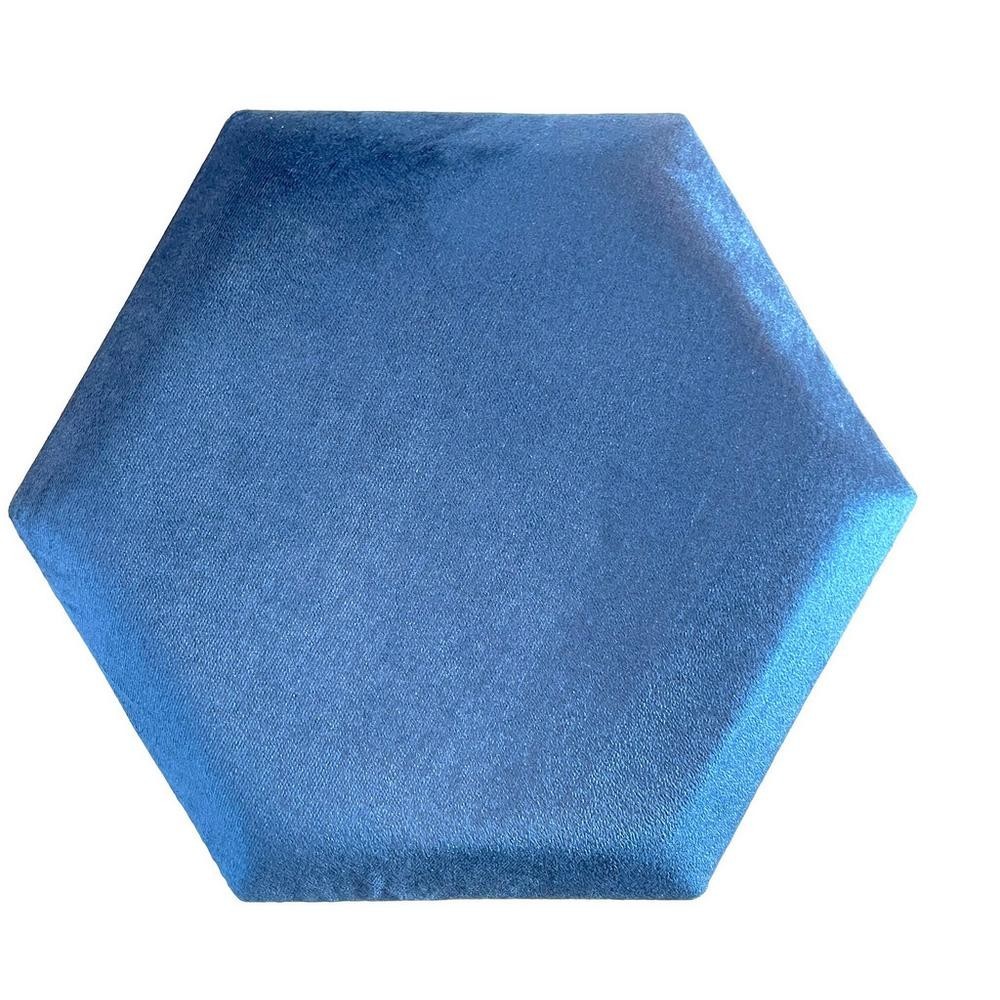 Čalúnený Panel 2ks, 36x34cm Hexagon, Tmavomodrá