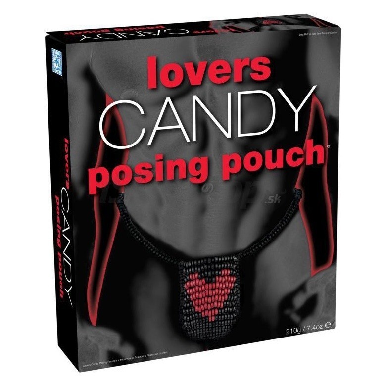 Spencer&Fleetwood Candy Posing Pouch cukríkové pánske tangá čierne