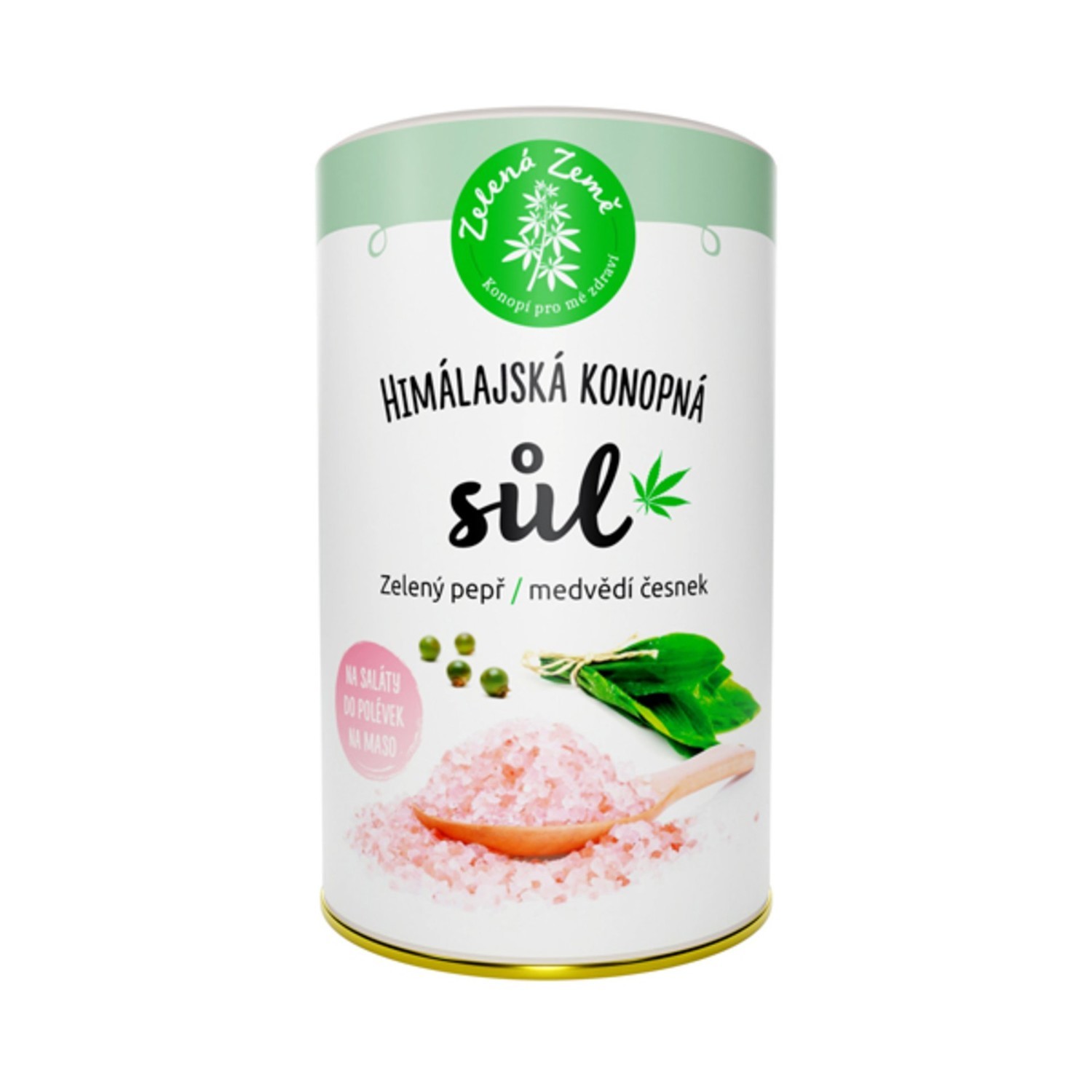 Zelená krajina Konopné soľ Zelený korenie a medvedí cesnak 165 g