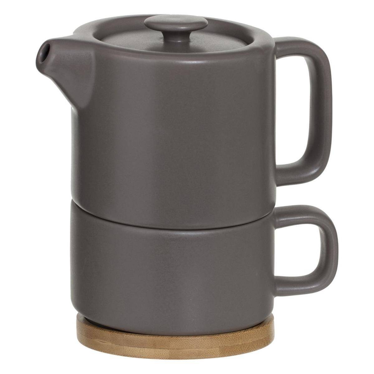 Sada na pití čaje HERBA 400 ml tmavě šedá