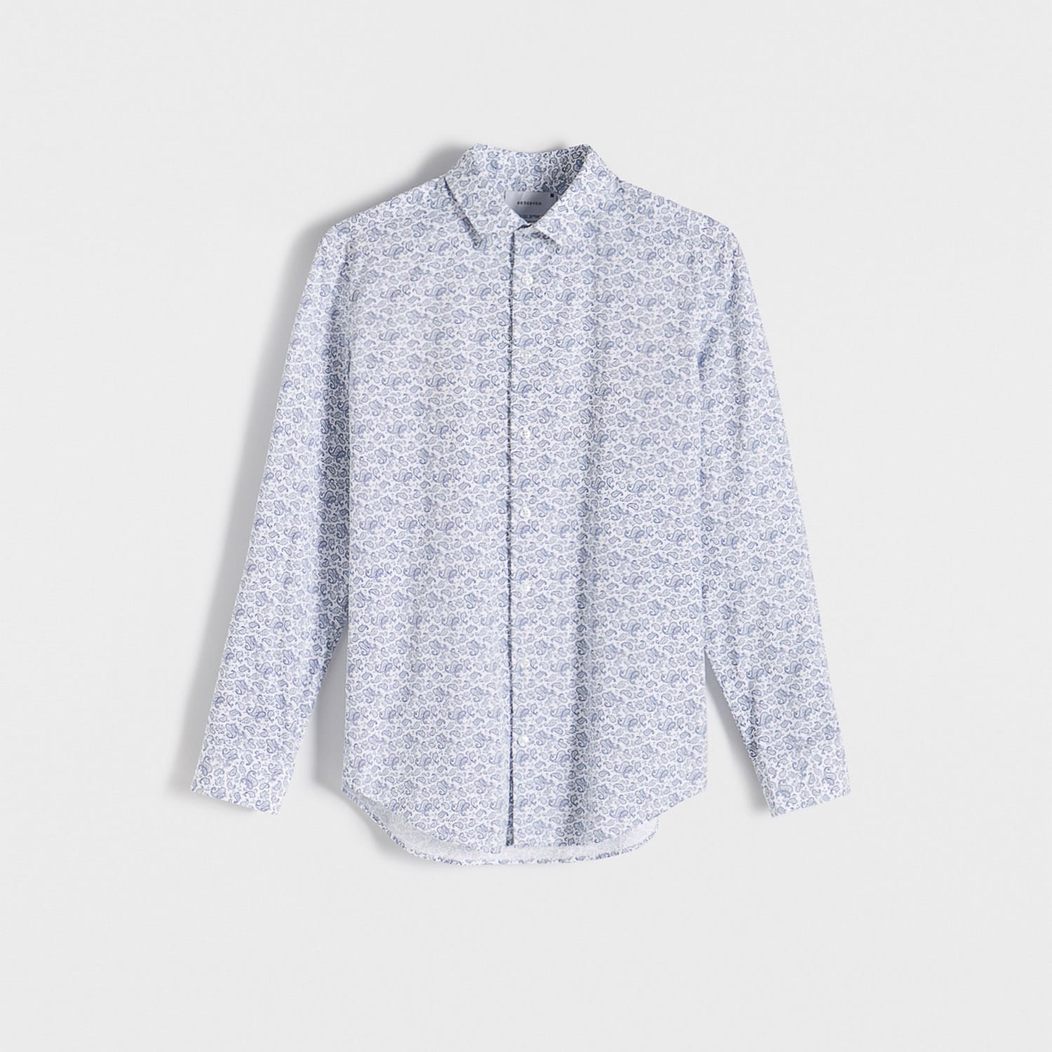 Reserved - Vzorovaná košeľa slim fit - Tmavomodrá