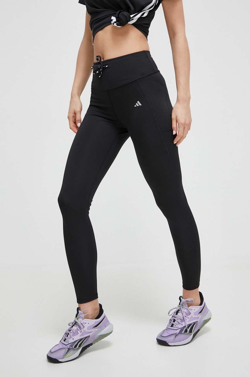 Bežecké legíny adidas Performance Run Essential čierna farba, jednofarebné