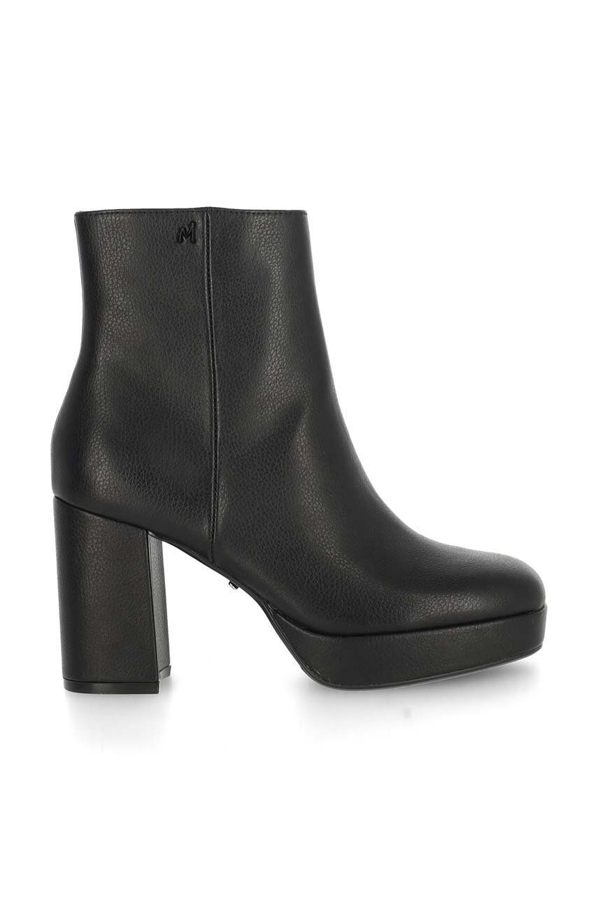 Členkové topánky Mexx Ankle Boot Melody dámske, čierna farba, na podpätku, MXQL012601W