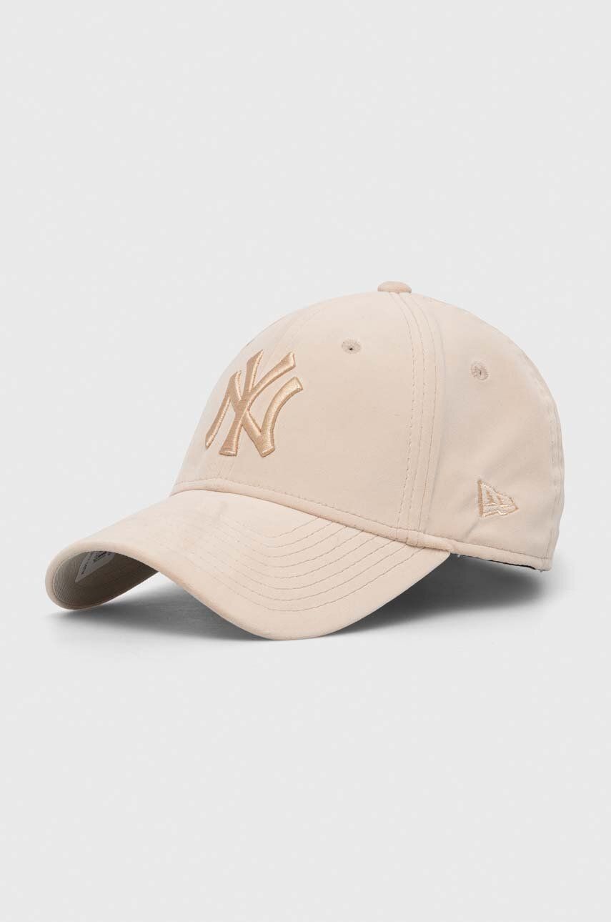 Šiltovka New Era béžová farba, s nášivkou, NEW YORK YANKEES