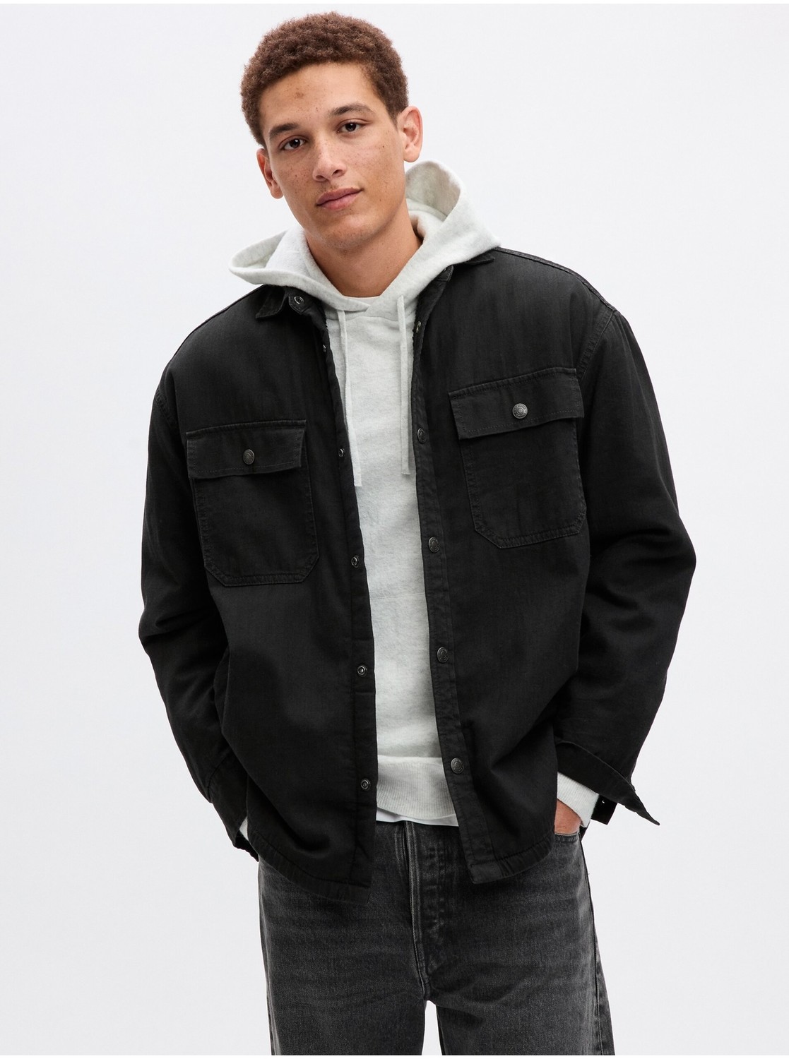 Čierna pánska vrchná rifľová košeľa GAP