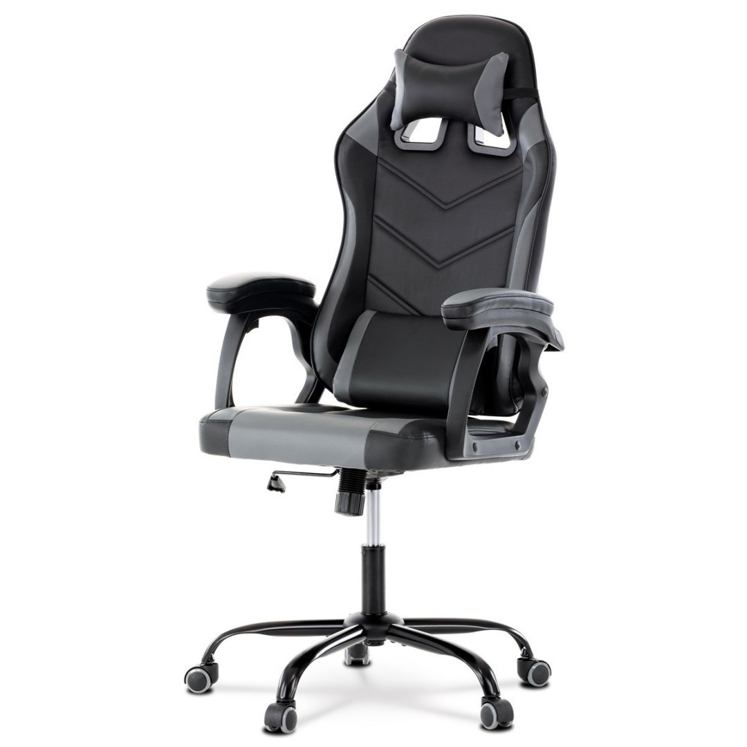 Autronic HERNÉ KRESLO s možnosťou POLOHOVANIA DO 135° - čierno-šedé