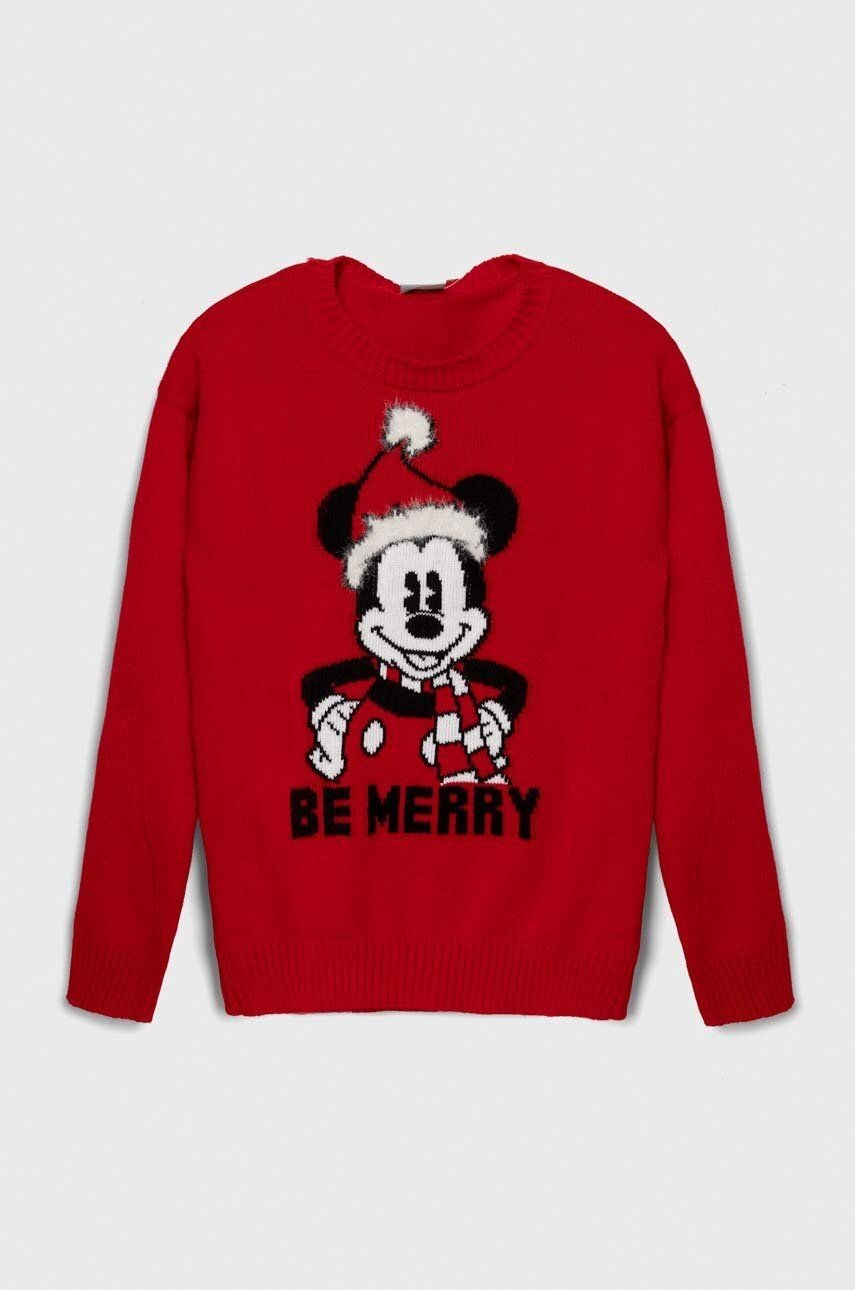Detský sveter United Colors of Benetton x Disney červená farba, tenký