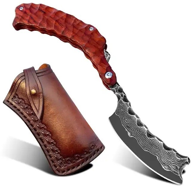 Damaškový skladací žiletkový nôž MASTERPIECE Urano-Hnedá