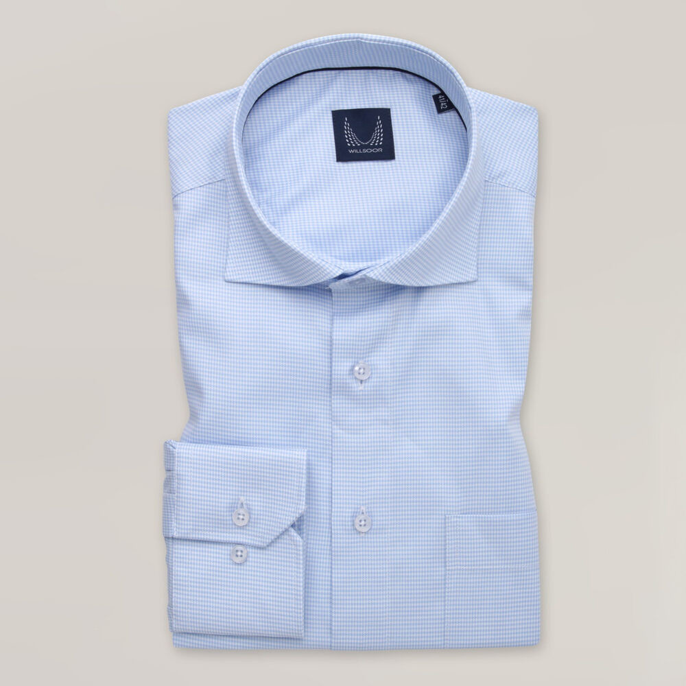 Pánska košeľa slim fit svetlomodrá so vzorom pepito 15905