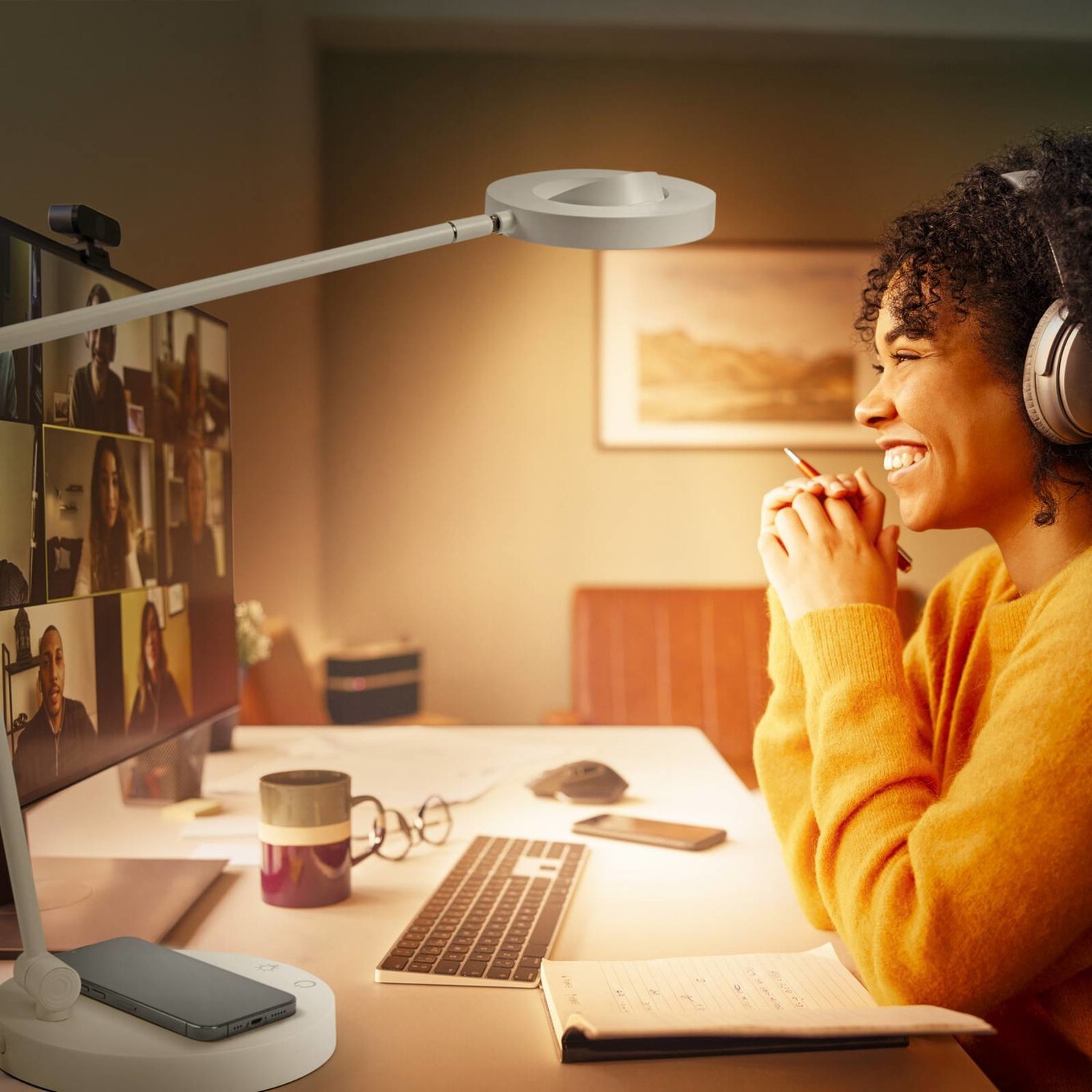 LEDVANCE SUN@Home Panan Desk Disc, lampa, biela