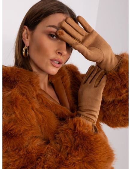 Dámske rukavice s ozdobnými prúžkami VIVA hnedé