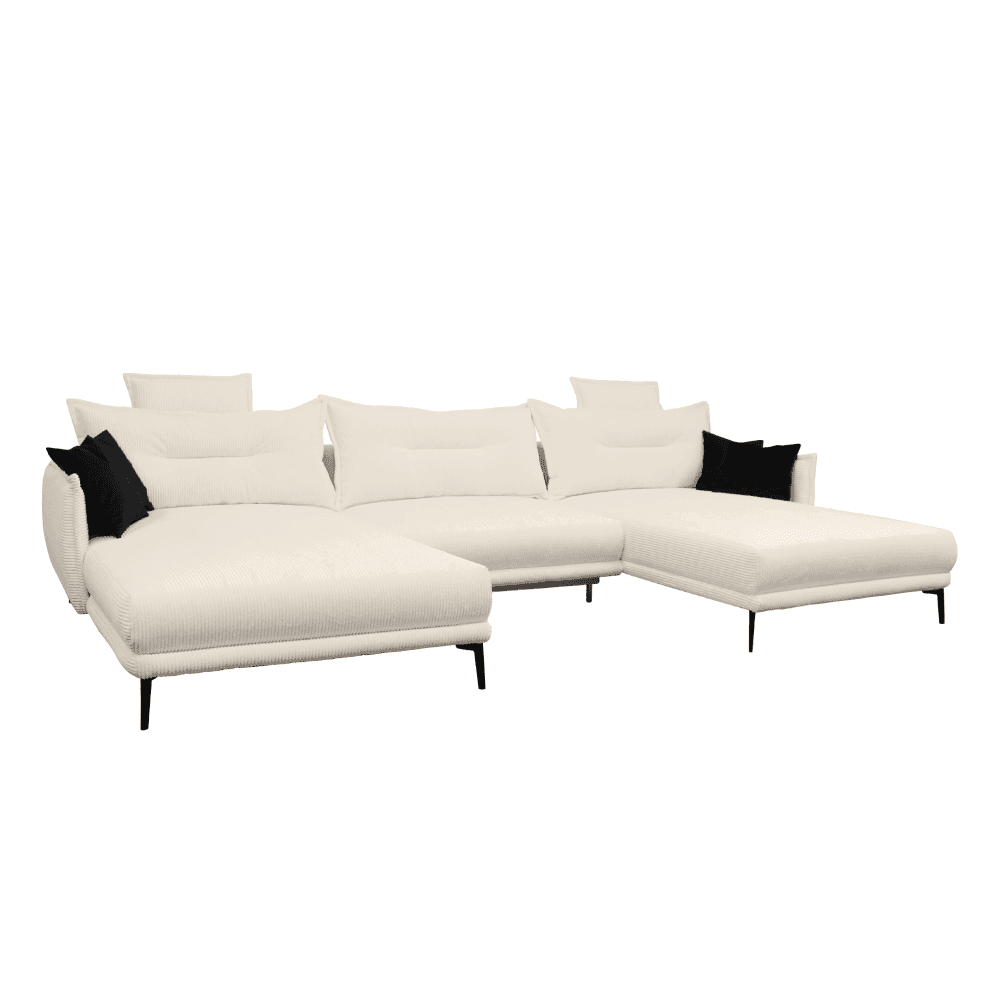 Univerzálna sedacia súprava, smotanová/čierna, CASIDY U UNI