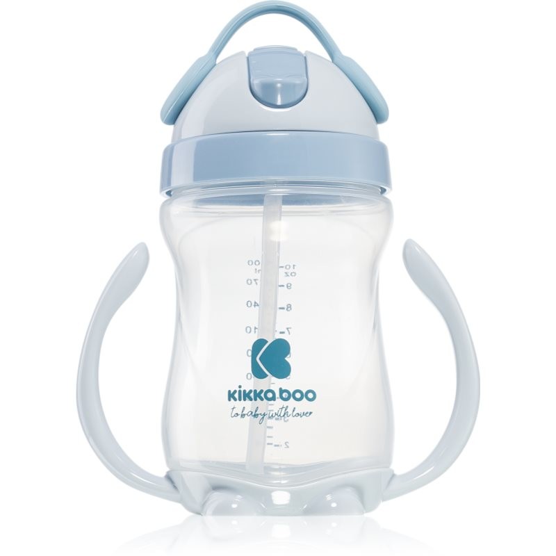 Kikkaboo Sippy Cup with a Straw hrnček s rúrkou 12 m+ Blue 300 ml