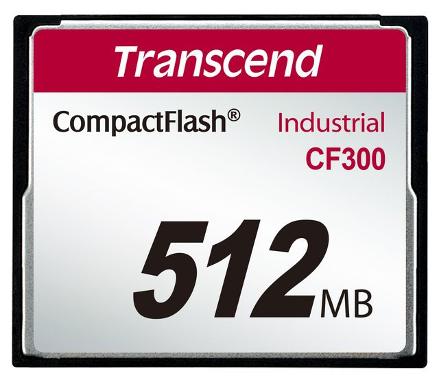 Transcend 512MB INDUSTRIAL CF300 CF CARD, High Speed 300X pamäťová karta (SLC)