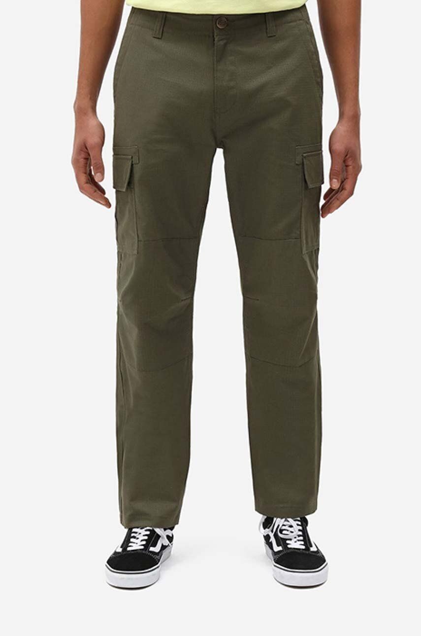 Bavlnené nohavice Dickies DK0A4XDUMGR-GREEN, zelená farba, rovné