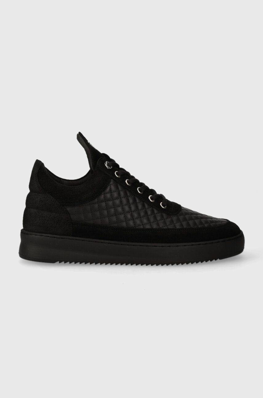 Kožené tenisky Filling Pieces Low Top Quilted čierna farba, 10100151861