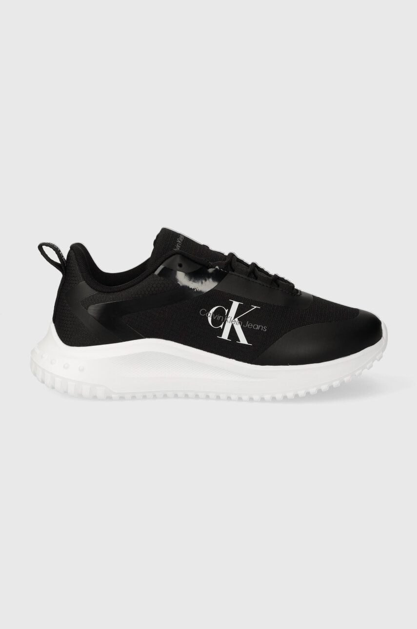 Tenisky Calvin Klein Jeans EVA RUNNER LOW LACE MIX ML WN čierna farba, YW0YW01442