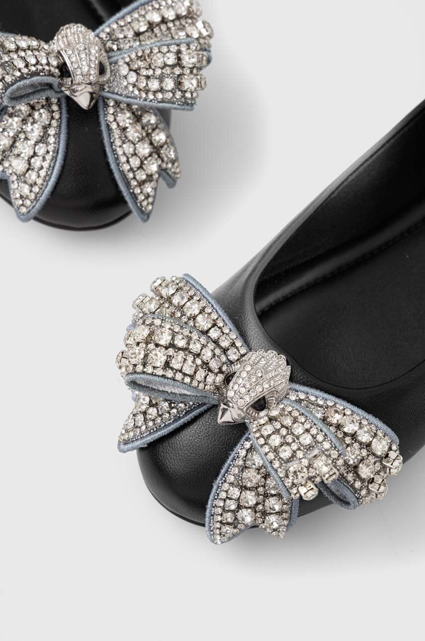 Kožené balerínky Kurt Geiger London Bow Ballerina čierna farba, 621300109