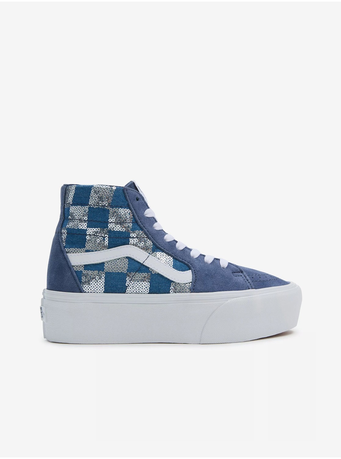 Modré dámske členkové tenisky so semišovými detailmi VANS SK8-Hi