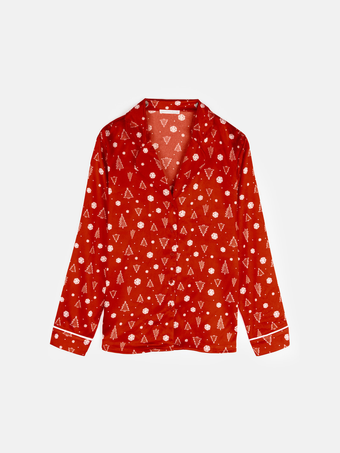 GATE Saténová pyžamová košeľa s potlačou