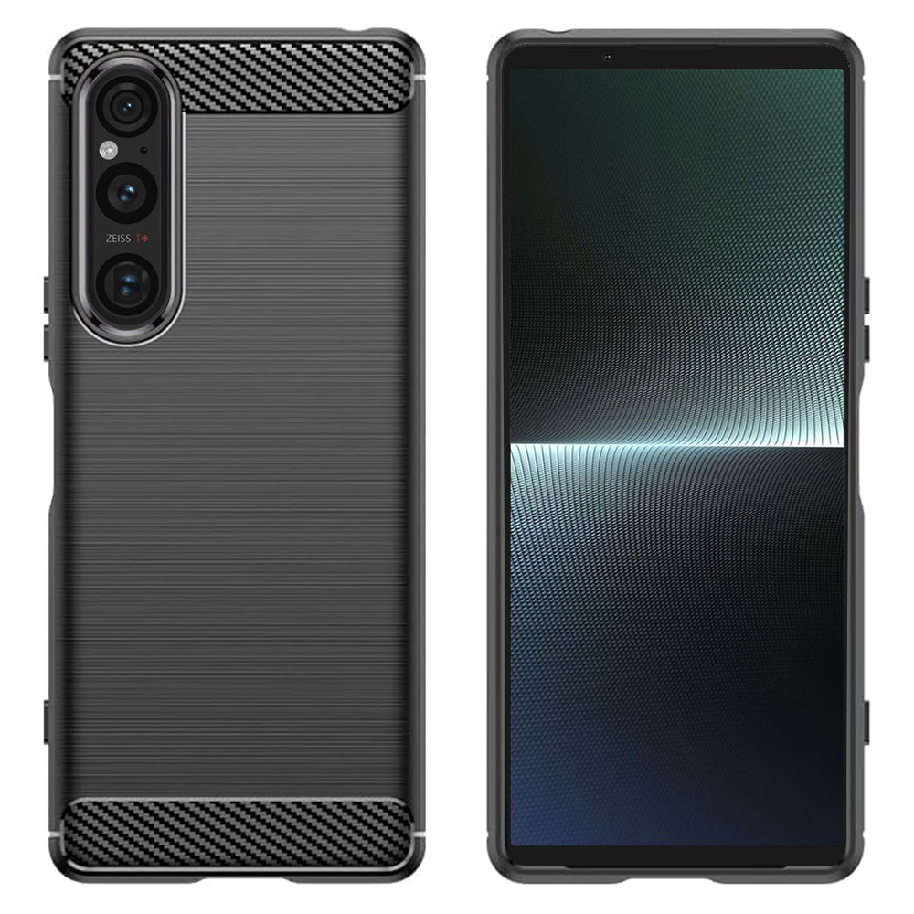Techsuit Sony Xperia 1 V Puzdro Carbon Bush TPU  KP29167 čierna