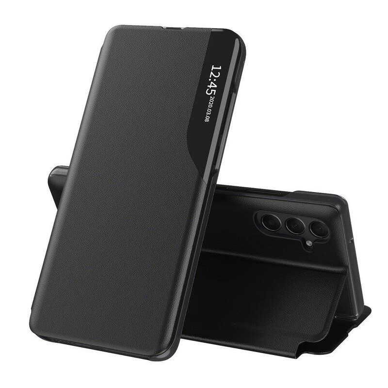 Techsuit Samsung Galaxy A15 Elegantné knižkové puzdro View Case  KP29175 čierna