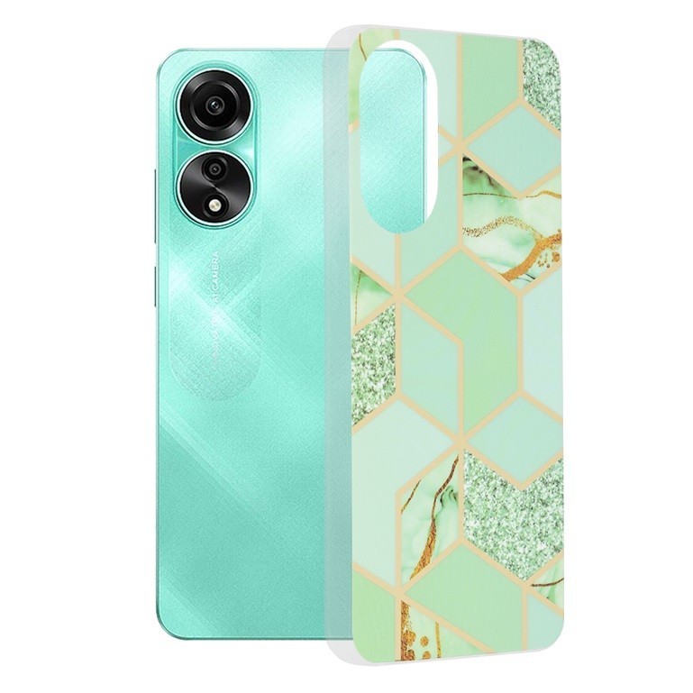 Techsuit Oppo A78 4G Techsuit Marble pudro  KP29199 zelená