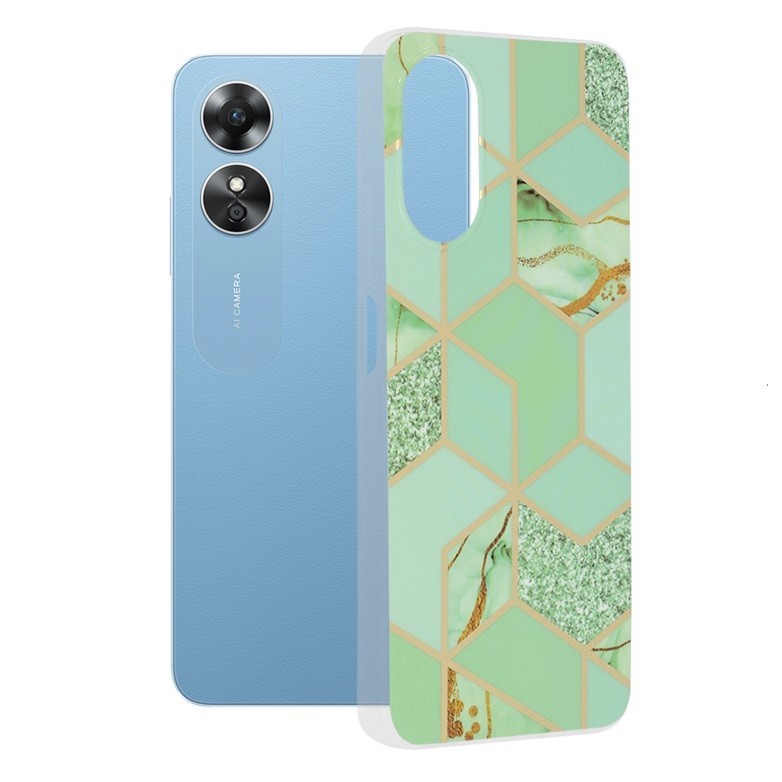 Techsuit Oppo A17 Techsuit Marble pudro  KP29203 zelená