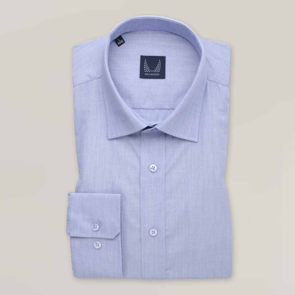 Pánska košeľa slim fit svetlomodrá s jemnou textúrou 15952