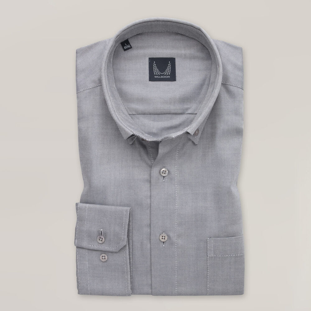Pánska sivá košeľa slim fit s golierom Button-Down 15966