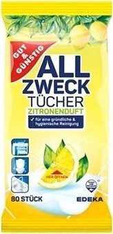 GUT UND GÜNSTIG Feuchte Allzwecktücher Lemon 80 ks
