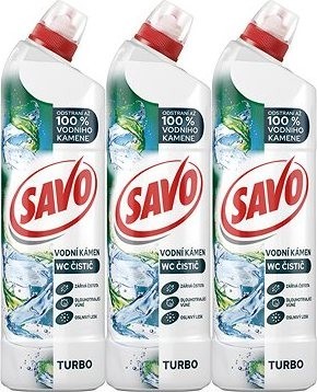 SAVO Turbo na vodný kameň WC gél 3× 700 ml