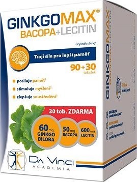 GinkgoMAX+Bacopa + Lecitin DaVinciAcademia tob.90 + 30