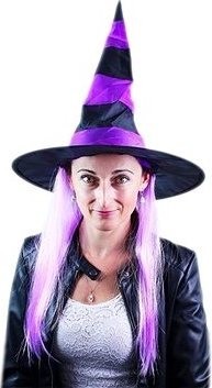Klobúk čarodejnice s vlasmi – halloween