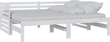Shumee Výsuvná váľanda biela, masívna borovica 2× (90 × 200) cm, 806966