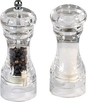 Kesper Mlynček na korenie a soľnička 14 cm, priehľadný akryl