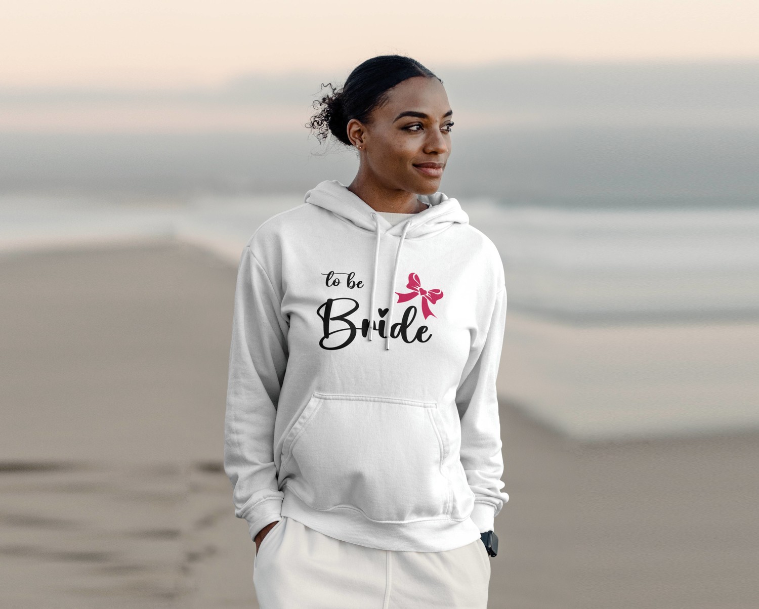 Personal Dámska mikina - Bride to be mašlička Farba: biela, Veľkosť - dospelý: S