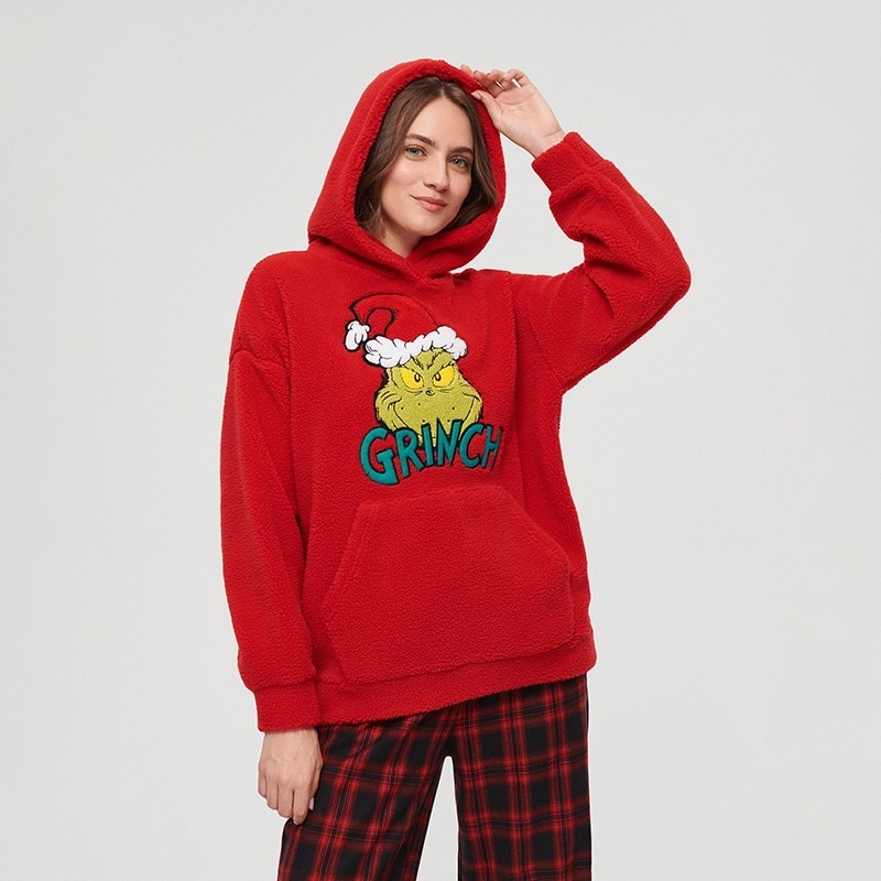 House - Mikina s kapucí Grinch - Červená