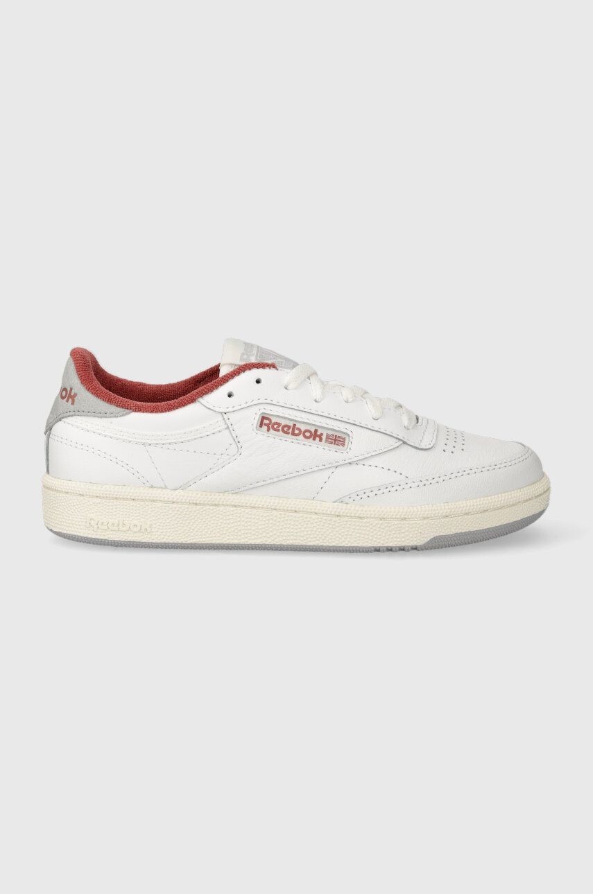Kožené tenisky Reebok Club C 85 biela farba