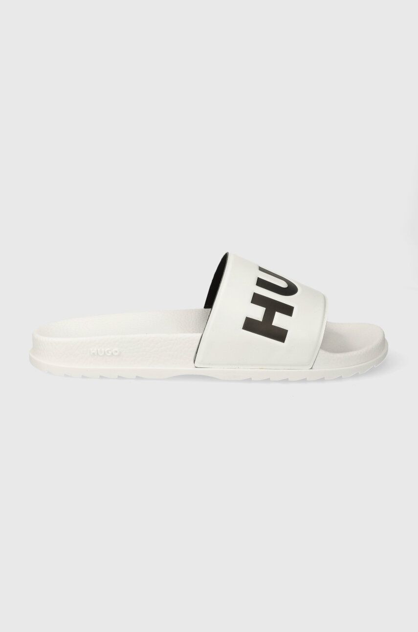 Šľapky HUGO Match pánske, biela farba, 50498352