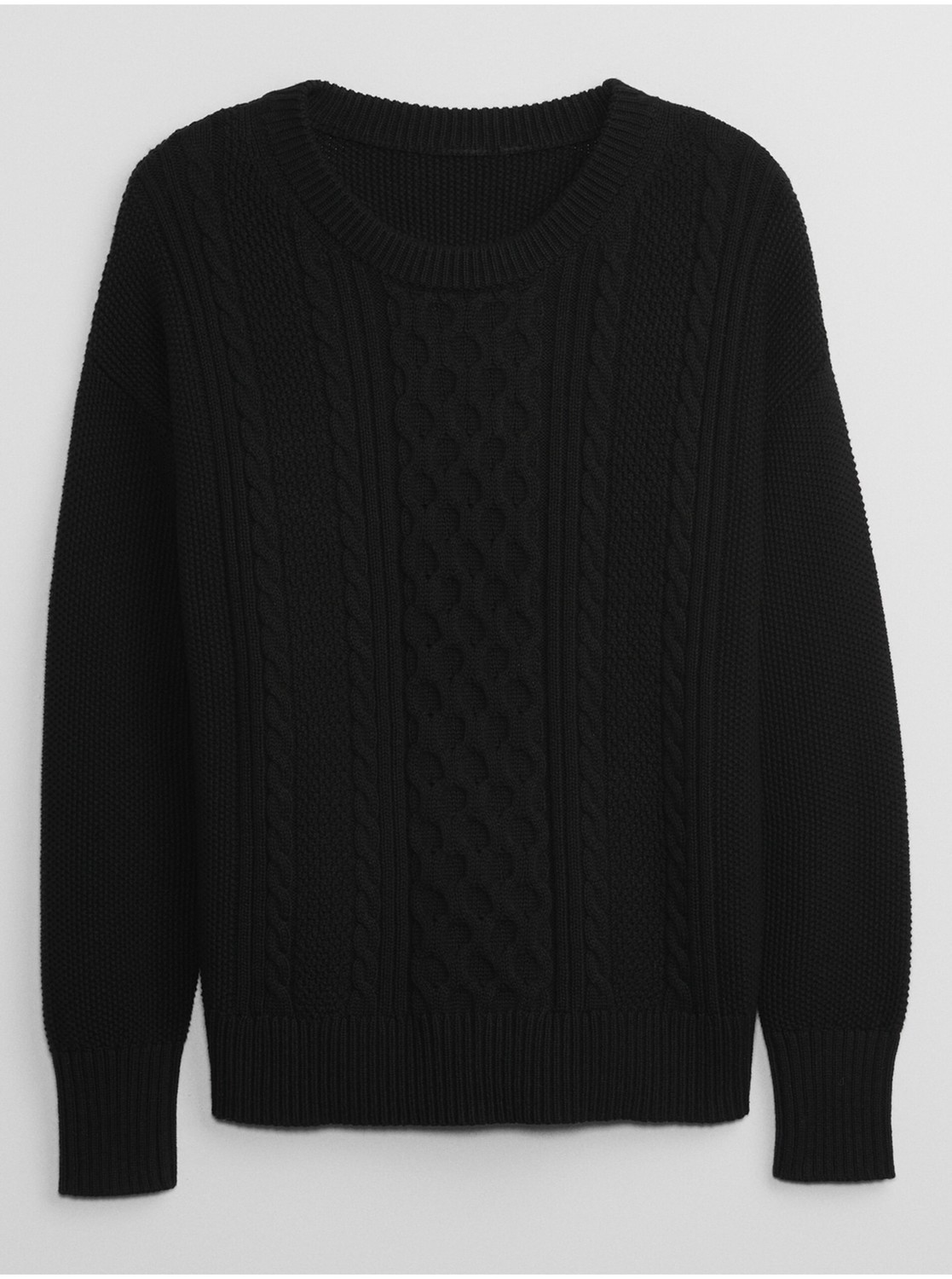 Čierny dámsky vrkočový sveter GAP